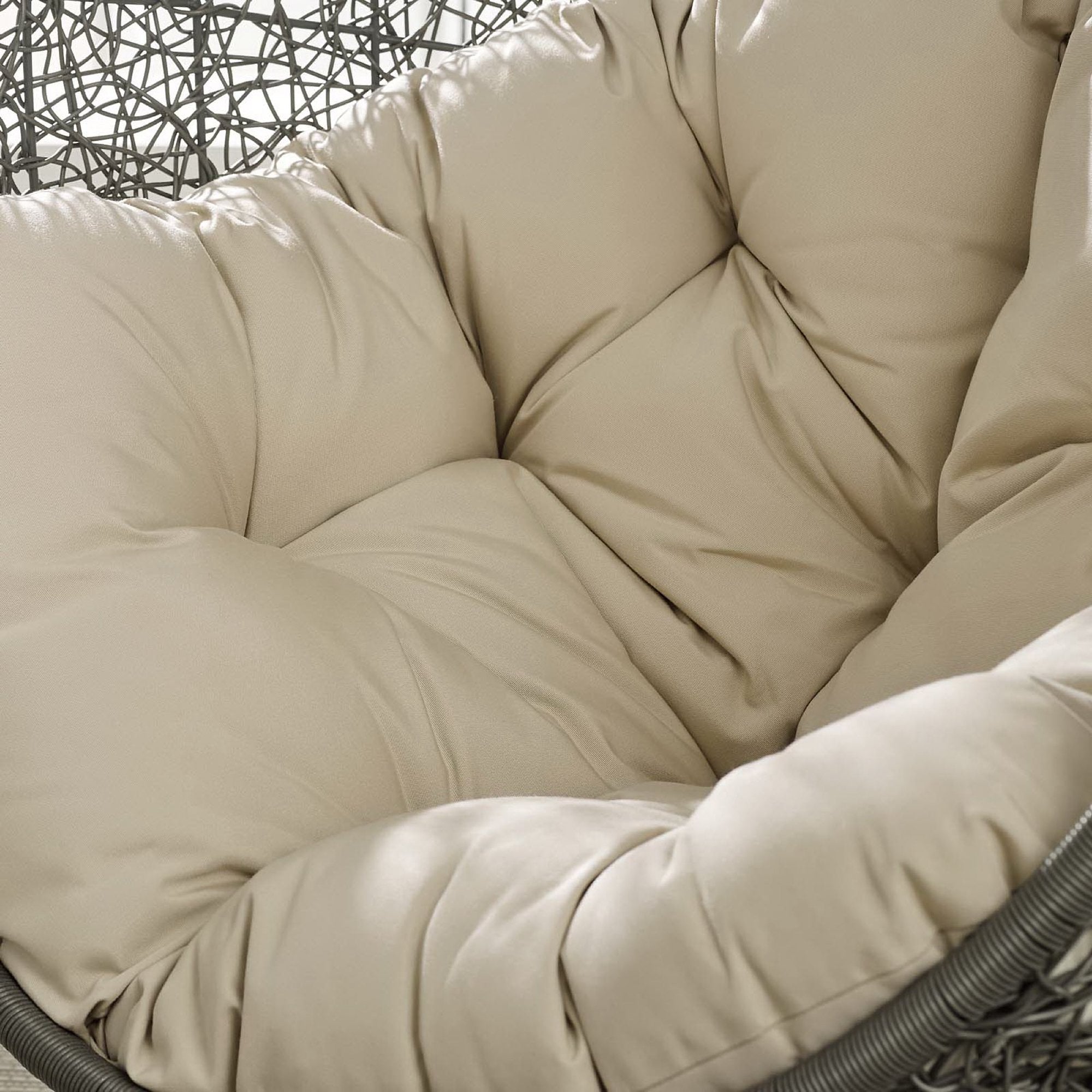 Hide Outdoor Patio Sunbrella Swing Chair With Stand - Gray Beige