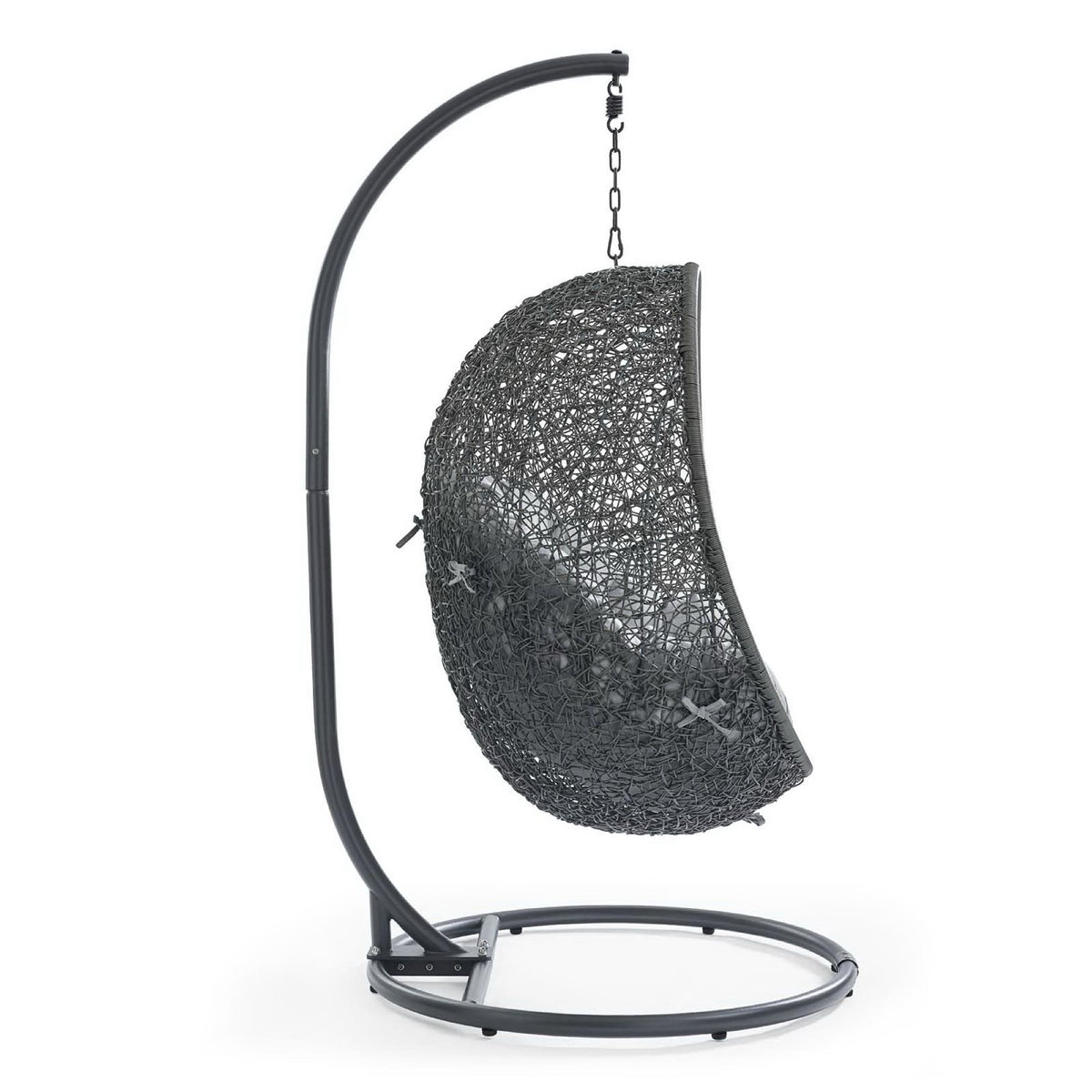 Hide Outdoor Patio Sunbrella Swing Chair With Stand - Gray Gray
