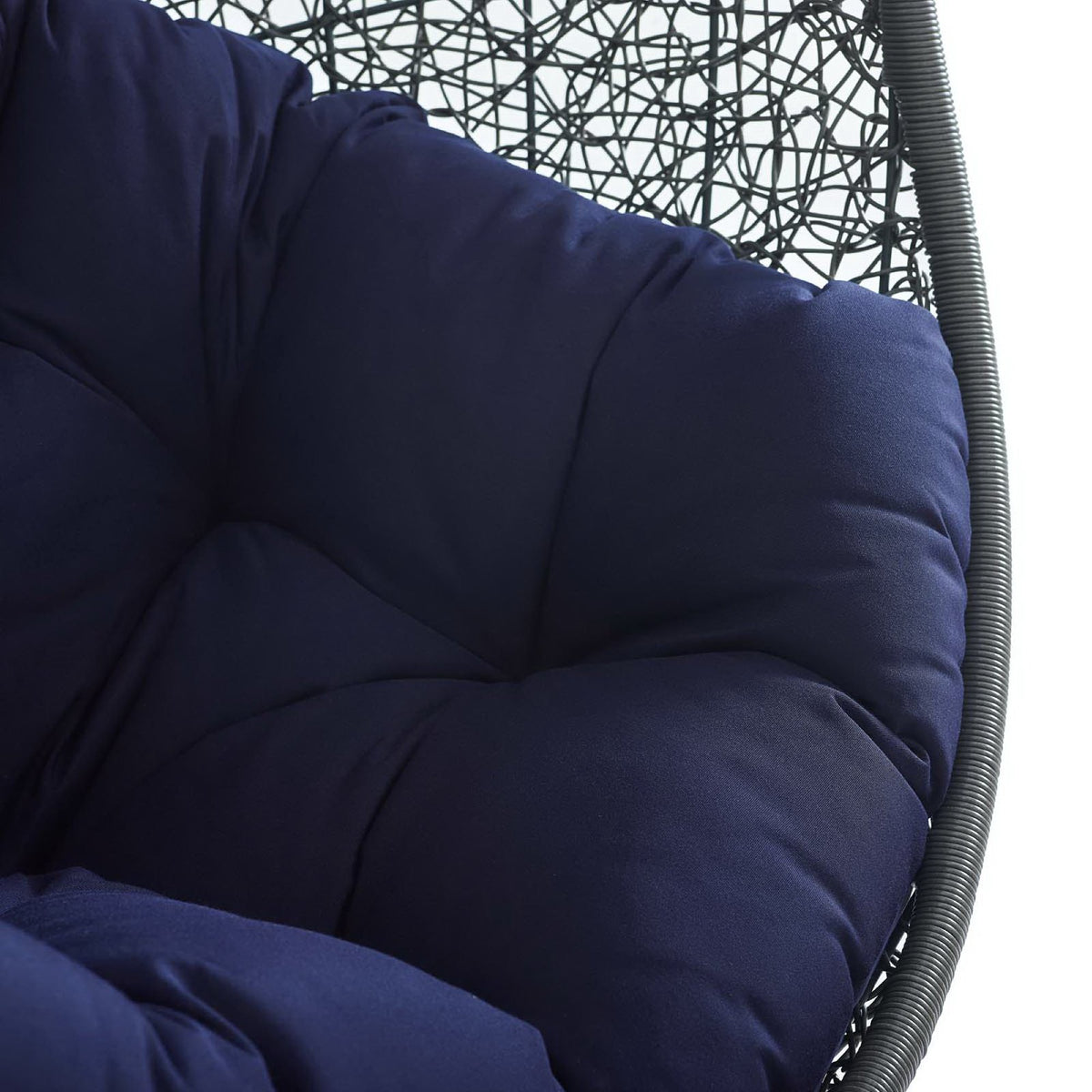 Hide Outdoor Patio Sunbrella Swing Chair With Stand - Gray Navy