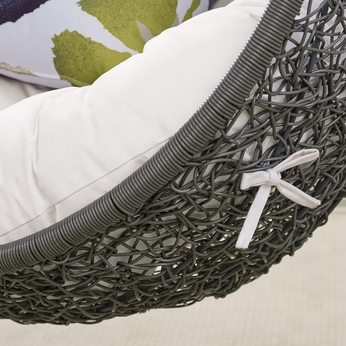 Hide Outdoor Patio Sunbrella Swing Chair With Stand - Gray White