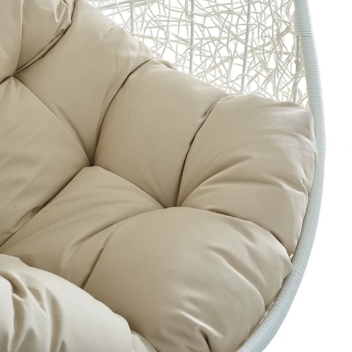 Hide Outdoor Patio Sunbrella Swing Chair With Stand - White Beige