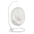 Hide Outdoor Patio Sunbrella Swing Chair With Stand - White White