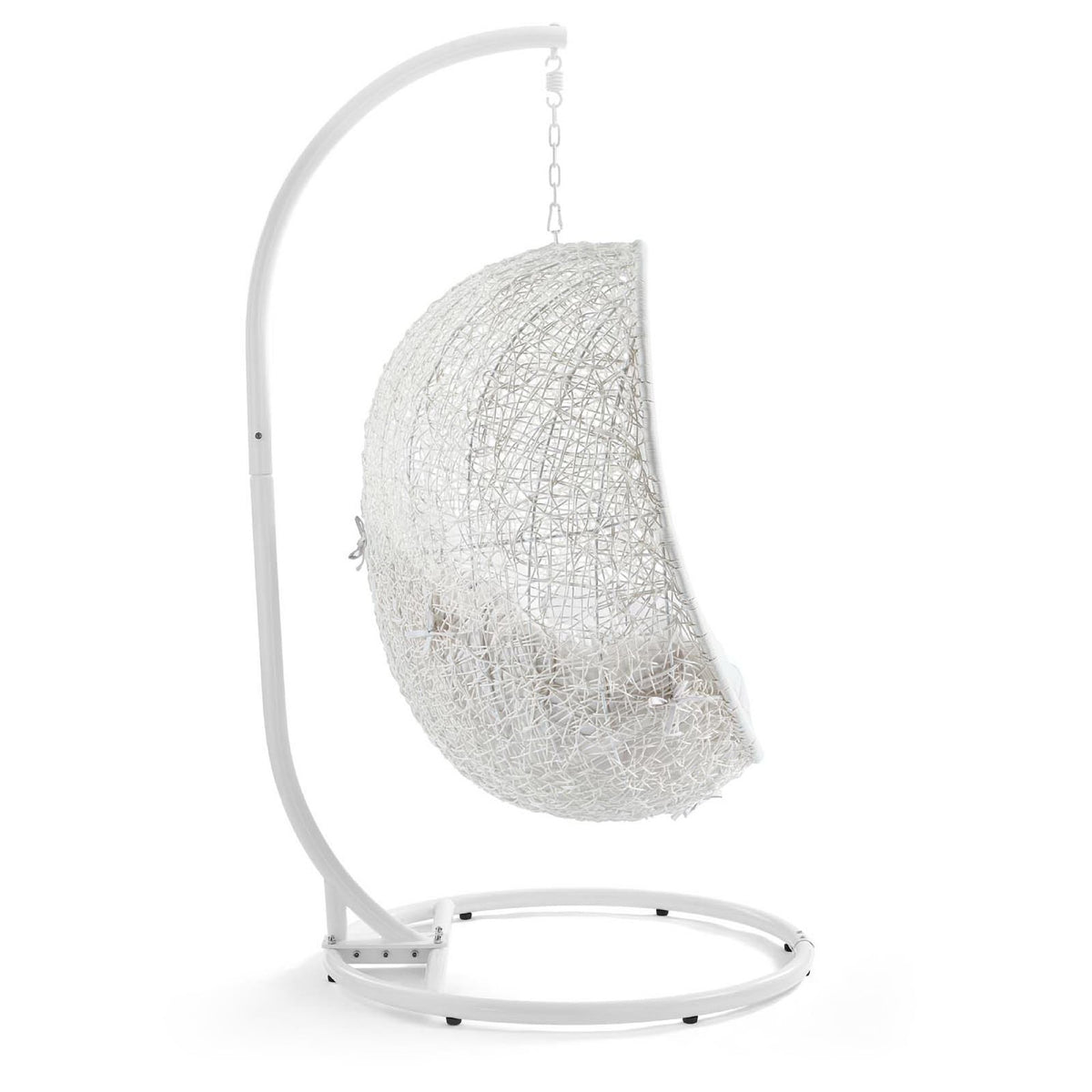 Hide Outdoor Patio Sunbrella Swing Chair With Stand - White White