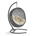 Encase Sunbrella Swing Outdoor Patio Lounge Chair - Black Beige