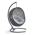 Encase Sunbrella Swing Outdoor Patio Lounge Chair - Black Gray