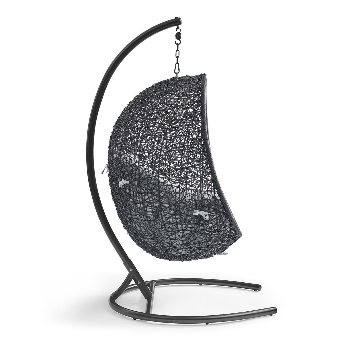 Encase Sunbrella Swing Outdoor Patio Lounge Chair - Black Gray