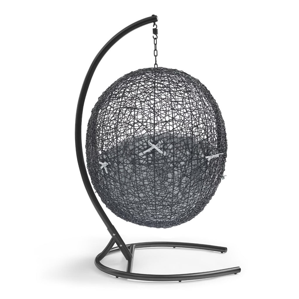 Encase Sunbrella Swing Outdoor Patio Lounge Chair - Black Gray