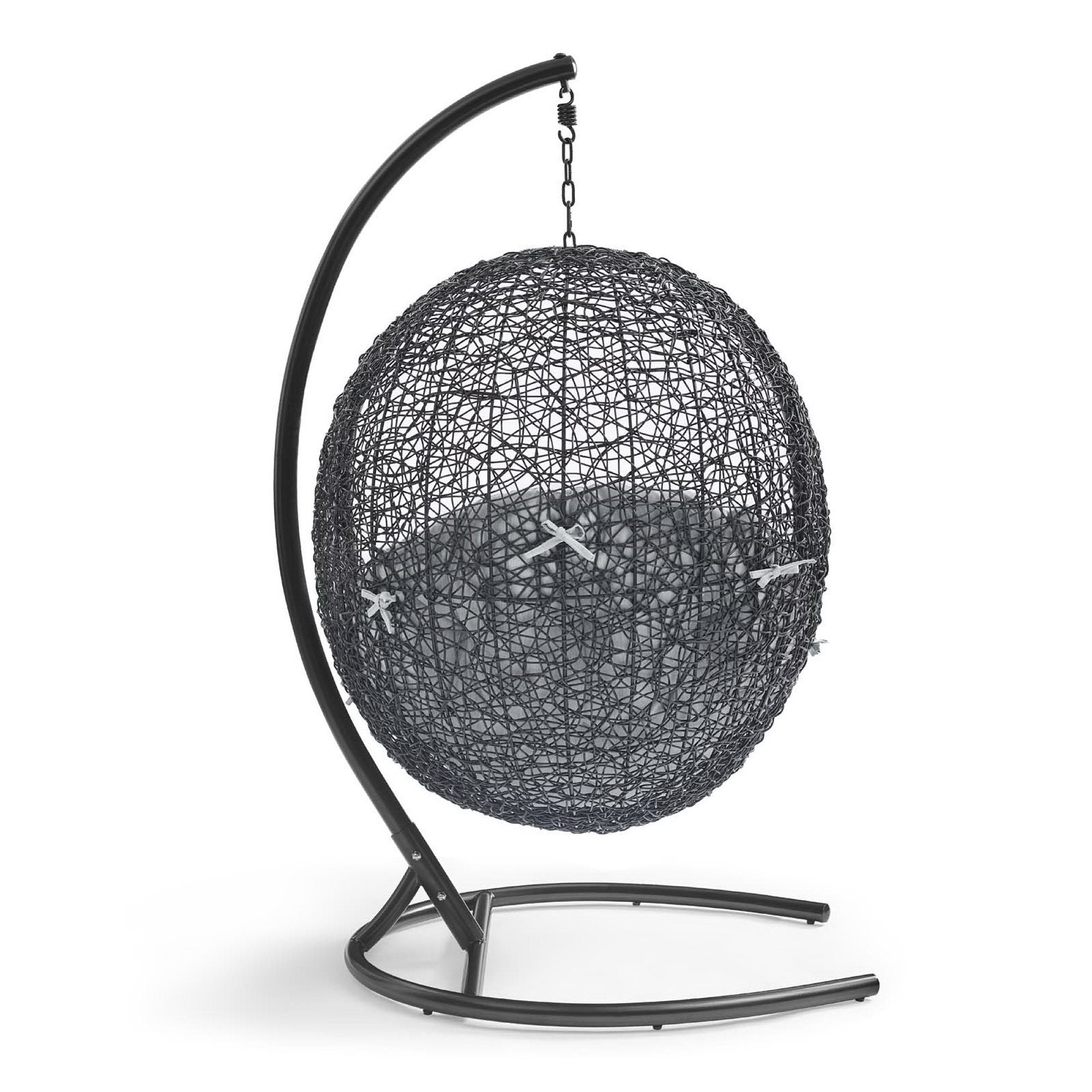 Encase Sunbrella Swing Outdoor Patio Lounge Chair - Black Gray