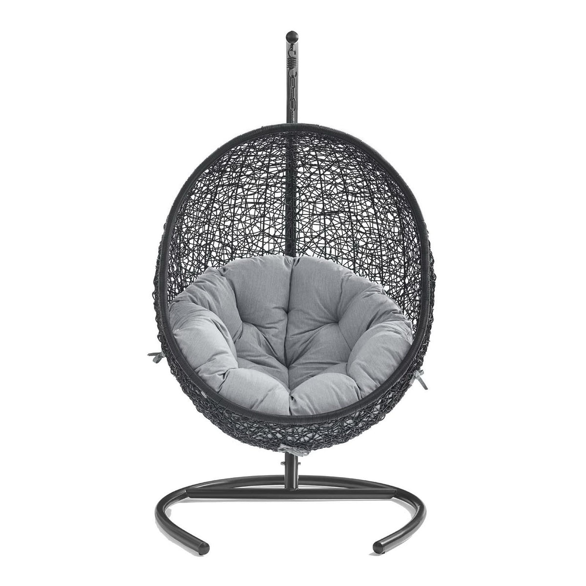 Encase Sunbrella Swing Outdoor Patio Lounge Chair - Black Gray