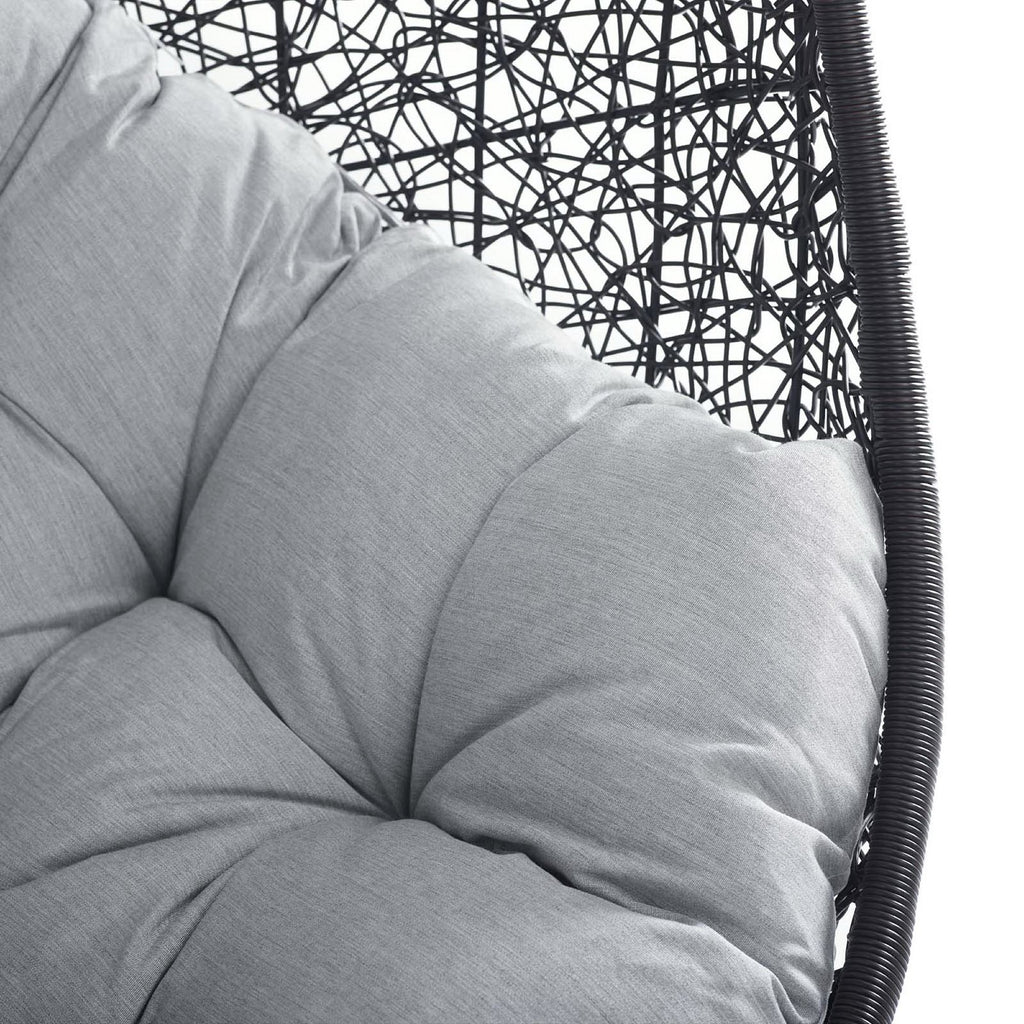 Encase Sunbrella Swing Outdoor Patio Lounge Chair - Black Gray