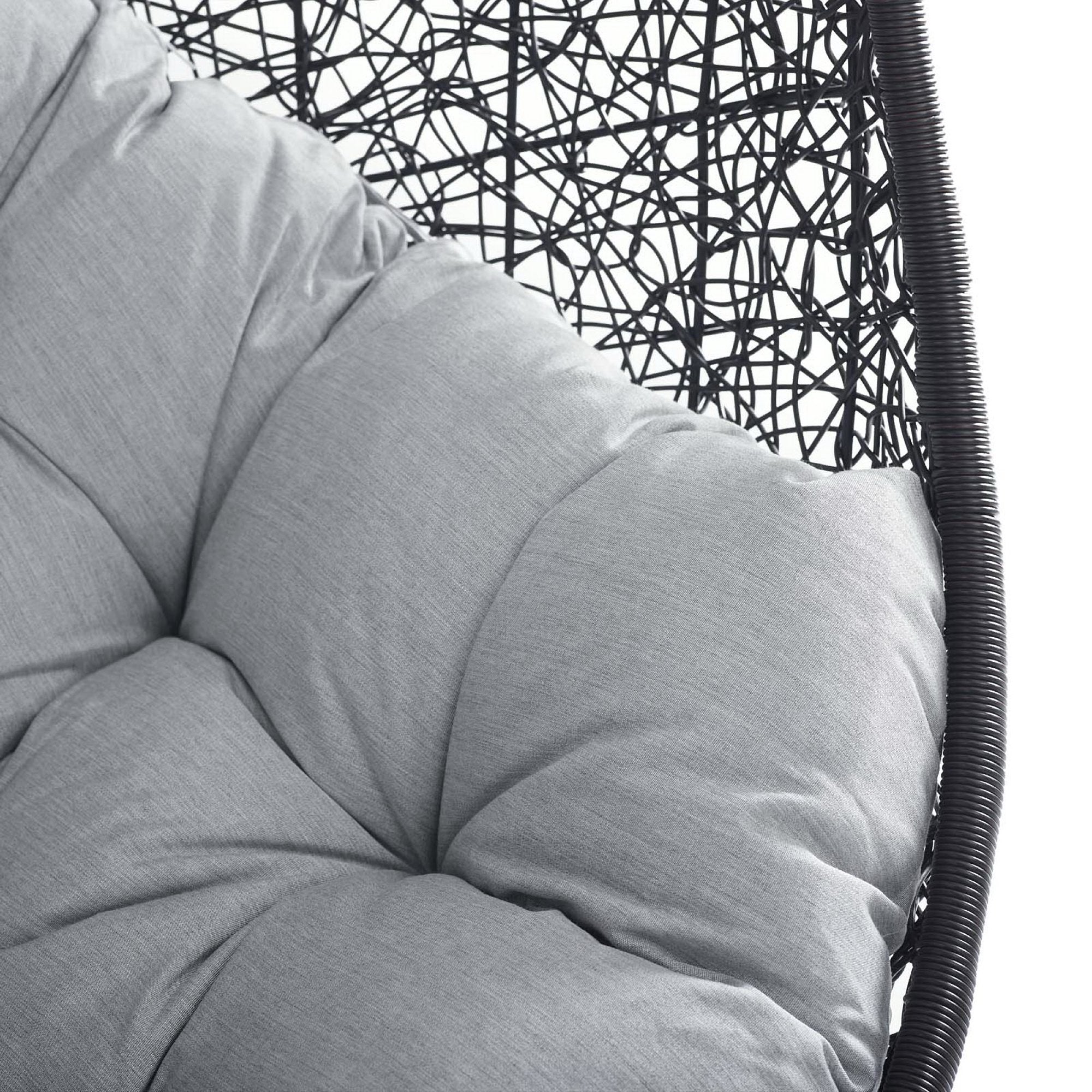 Encase Sunbrella Swing Outdoor Patio Lounge Chair - Black Gray