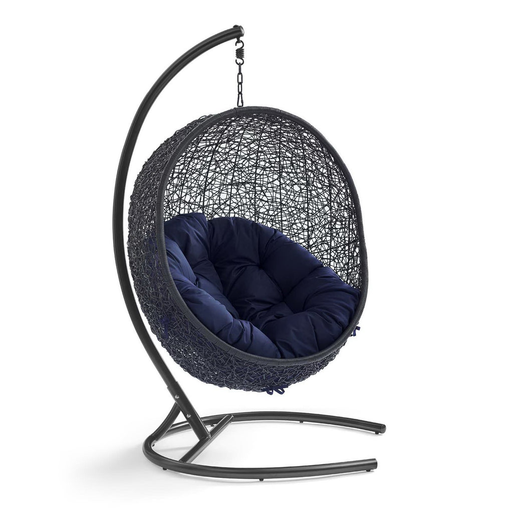 Encase Sunbrella Swing Outdoor Patio Lounge Chair - Black Navy