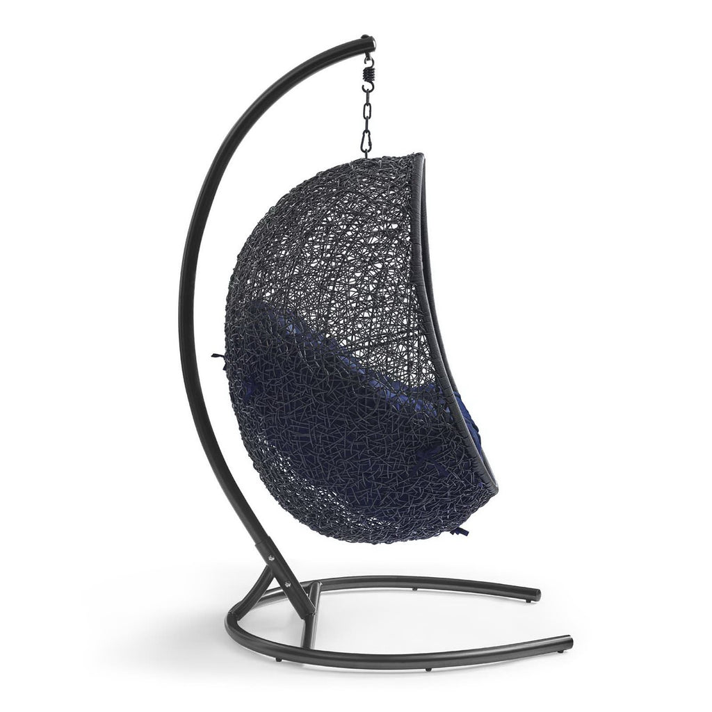 Encase Sunbrella Swing Outdoor Patio Lounge Chair - Black Navy