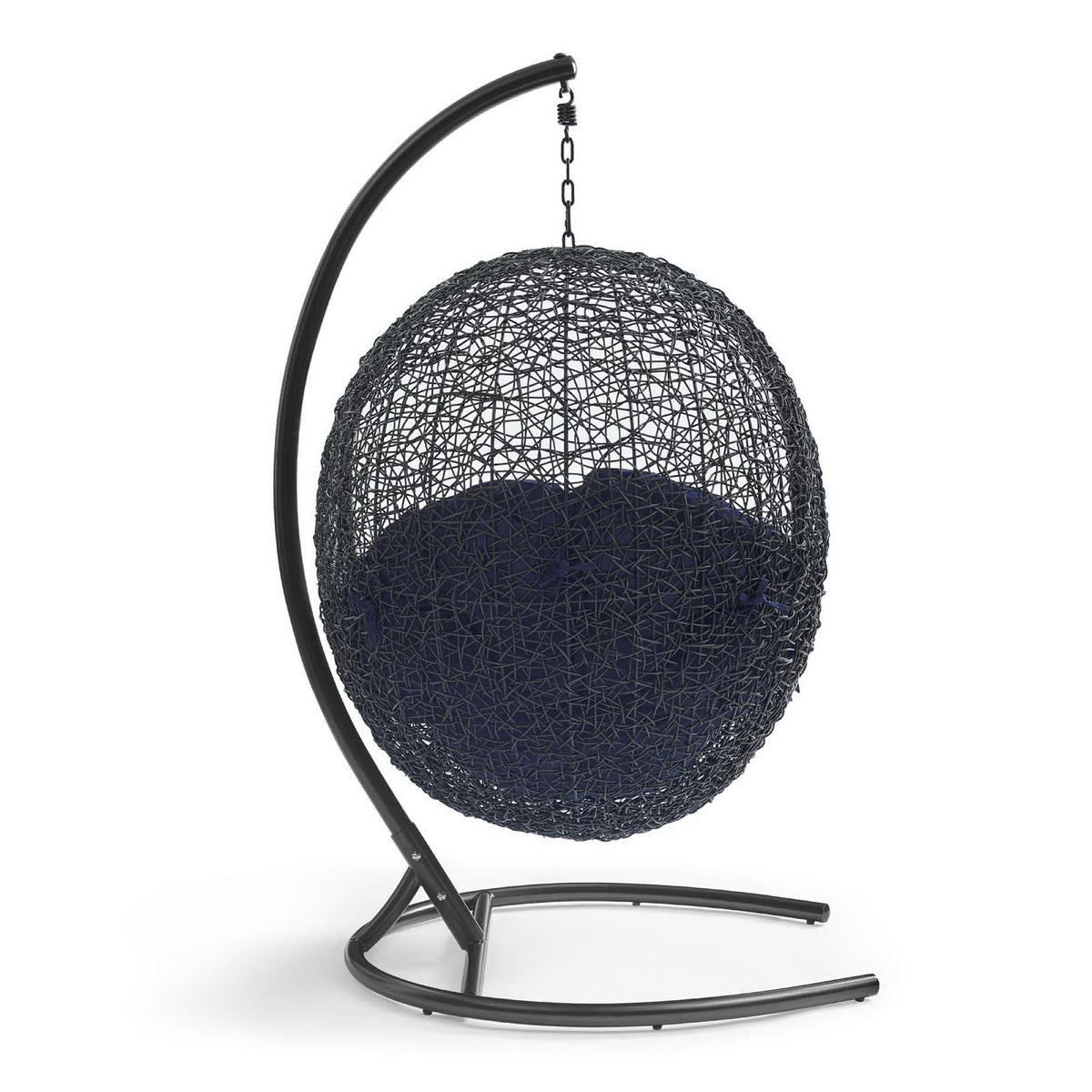 Encase Sunbrella Swing Outdoor Patio Lounge Chair - Black Navy