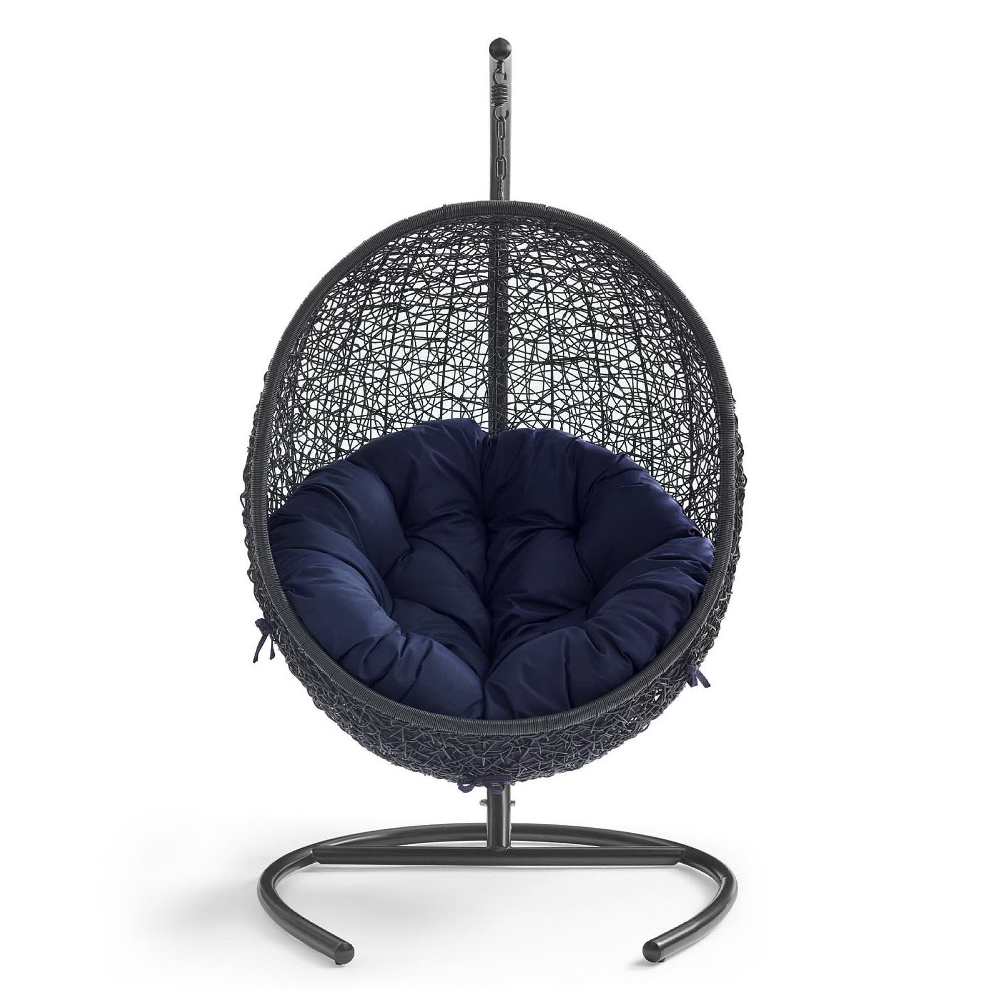 Encase Sunbrella Swing Outdoor Patio Lounge Chair - Black Navy