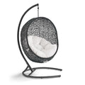 Encase Sunbrella Swing Outdoor Patio Lounge Chair - Black White