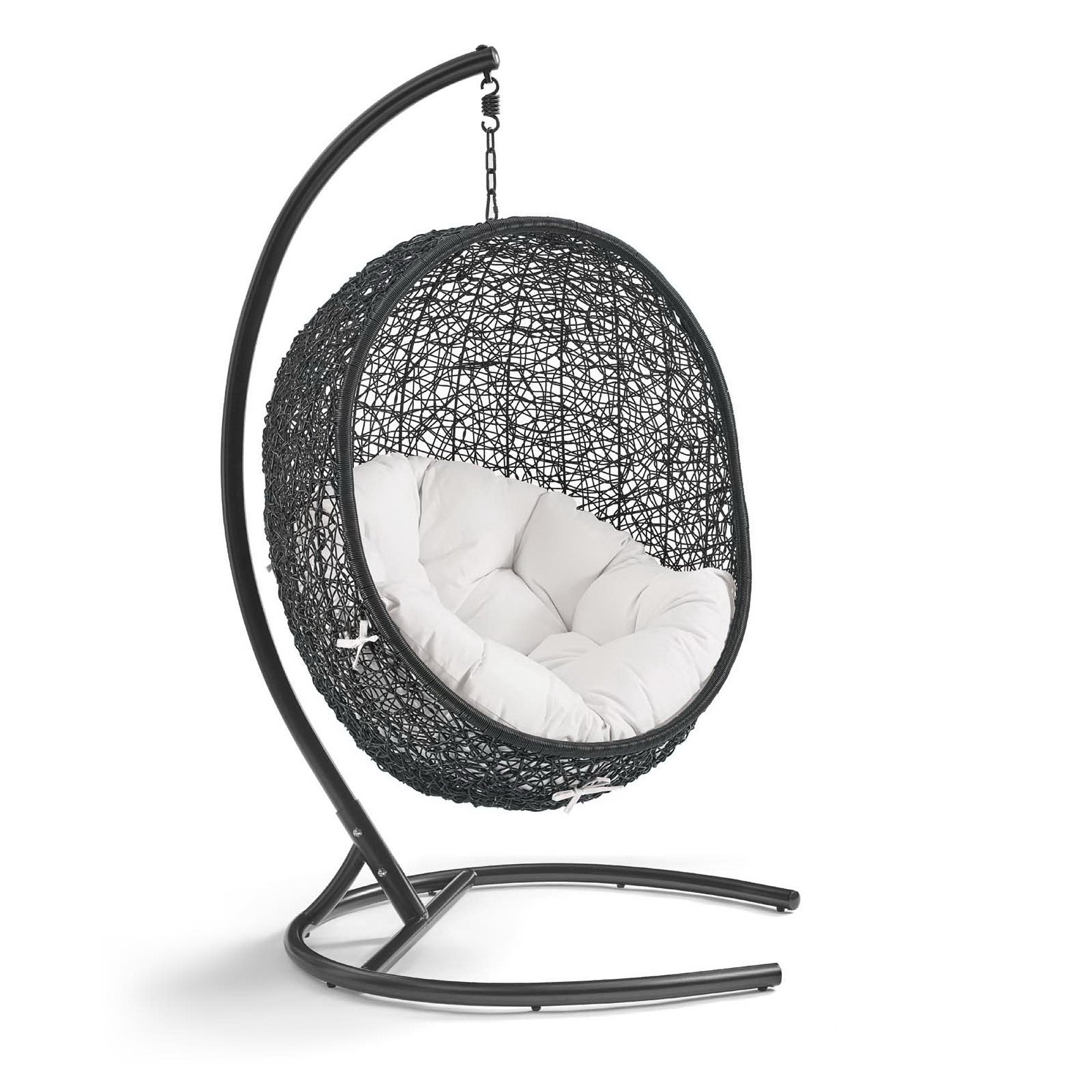 Encase Sunbrella Swing Outdoor Patio Lounge Chair - Black White
