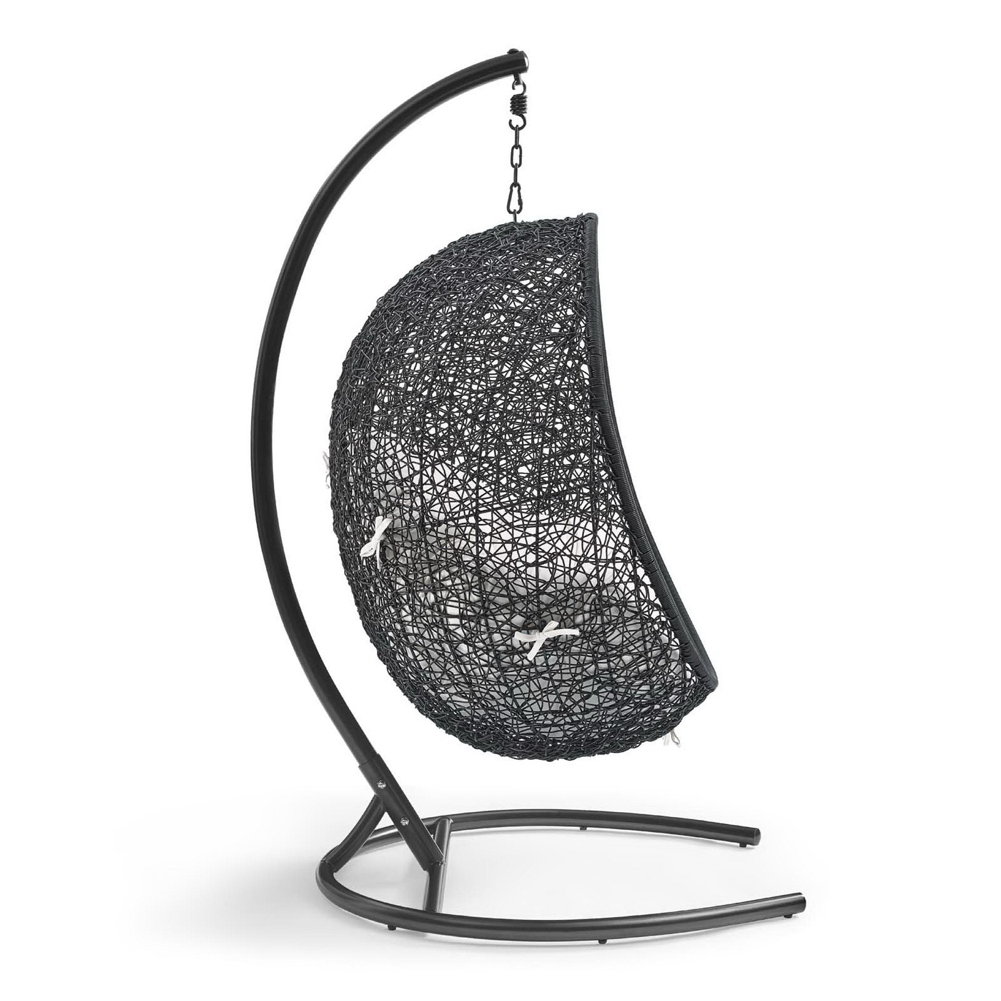 Encase Sunbrella Swing Outdoor Patio Lounge Chair - Black White