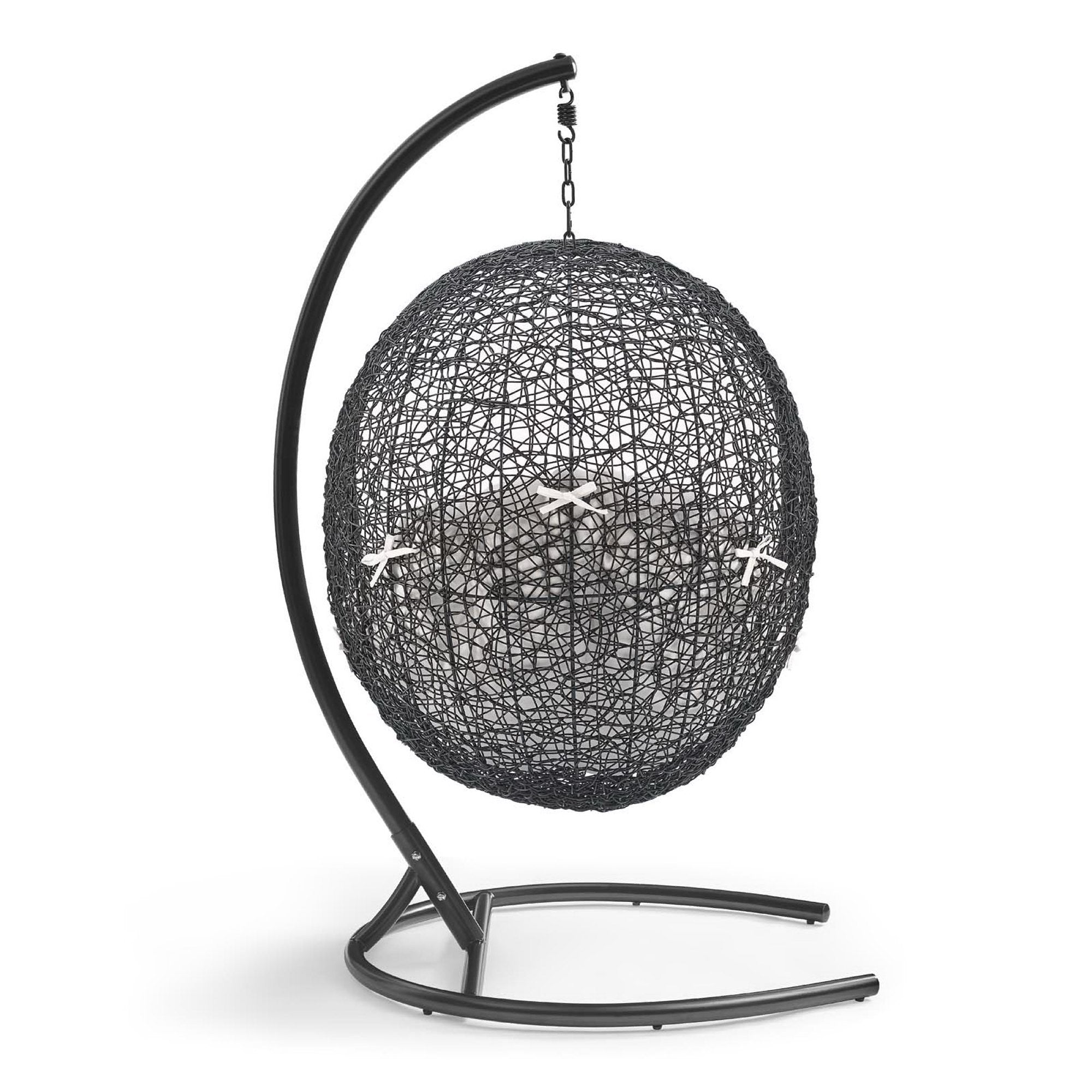 Encase Sunbrella Swing Outdoor Patio Lounge Chair - Black White