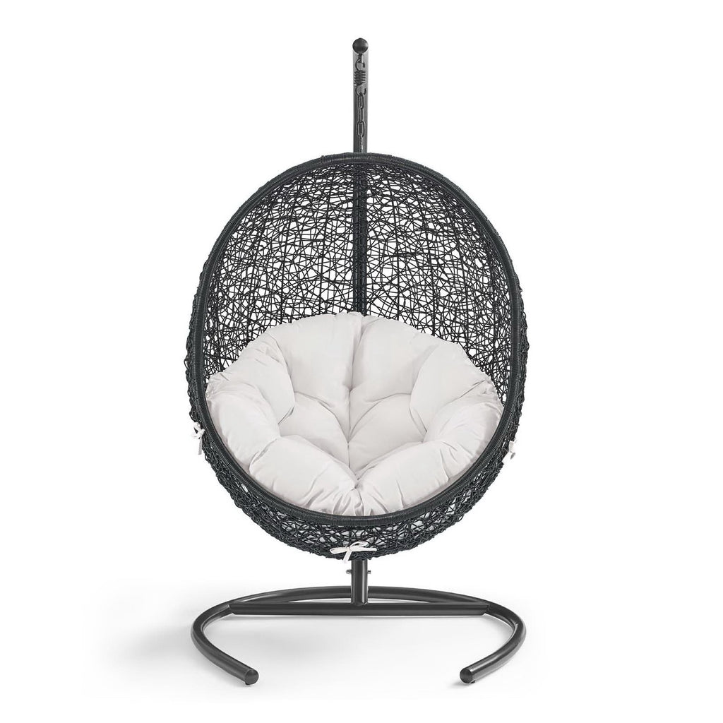 Encase Sunbrella Swing Outdoor Patio Lounge Chair - Black White