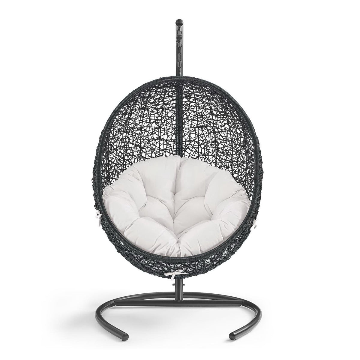 Encase Sunbrella Swing Outdoor Patio Lounge Chair - Black White