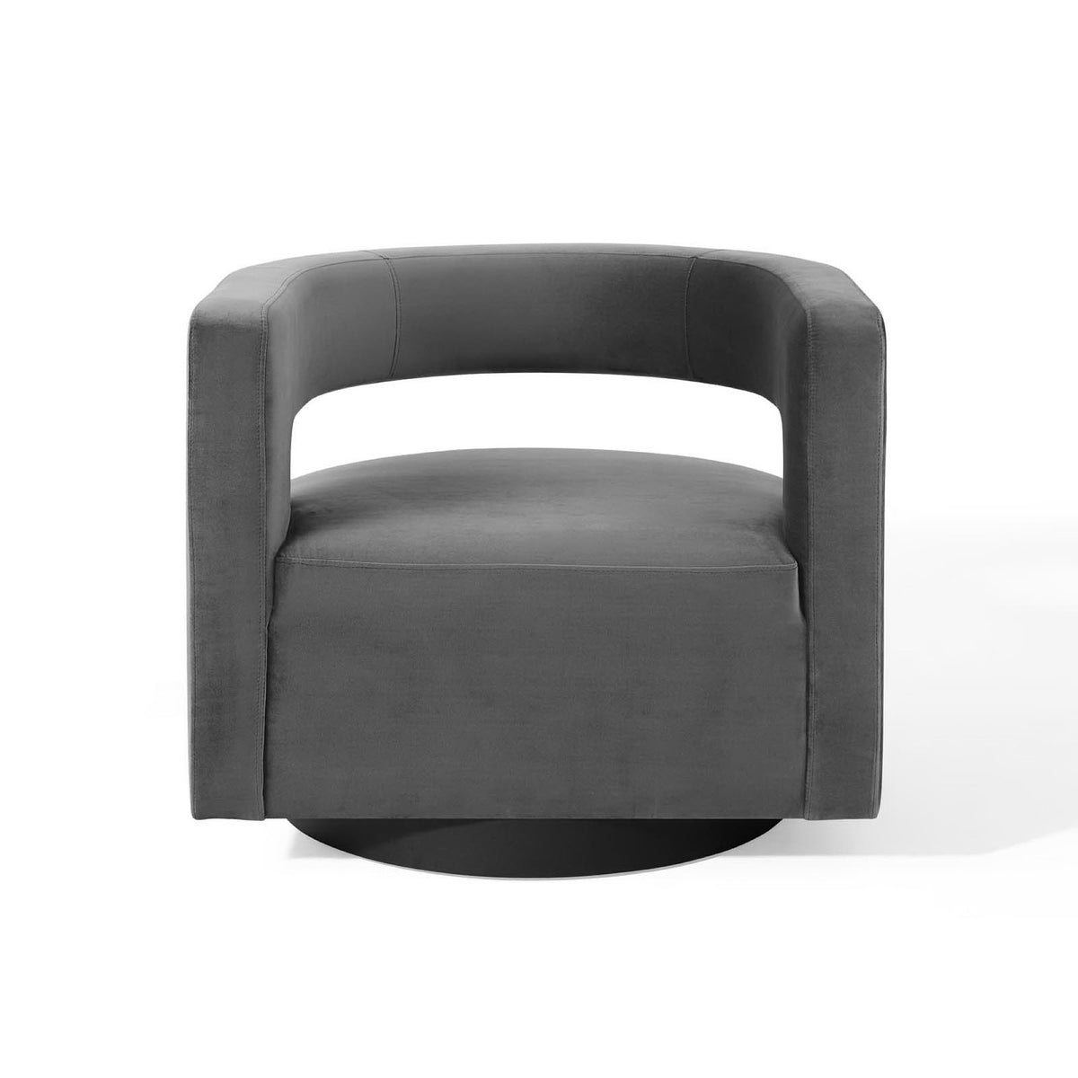 Spin Cutaway Performance Velvet Swivel Armchair - Gray