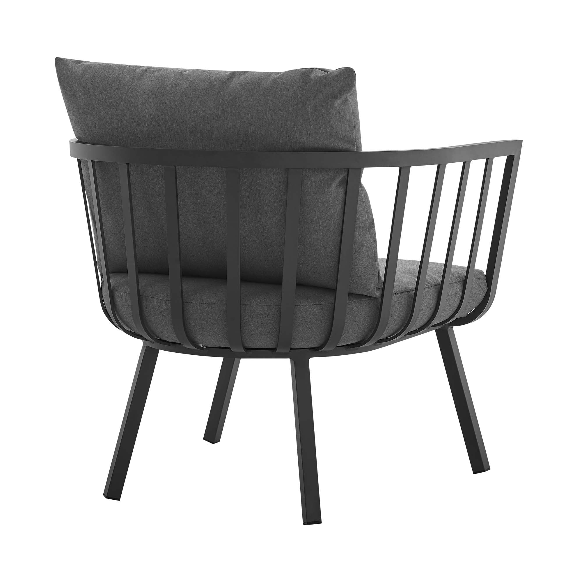 Riverside Outdoor Patio Aluminum Armchair Set of 2 - Gray Charcoal