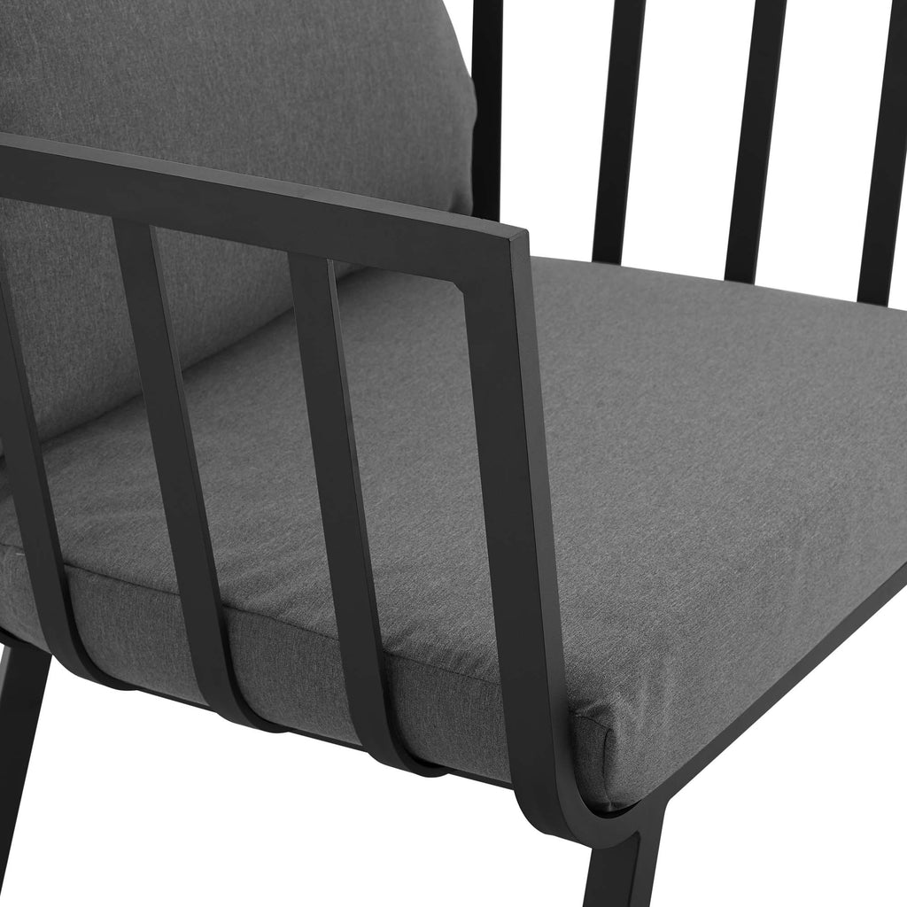 Riverside Outdoor Patio Aluminum Armchair Set of 2 - Gray Charcoal