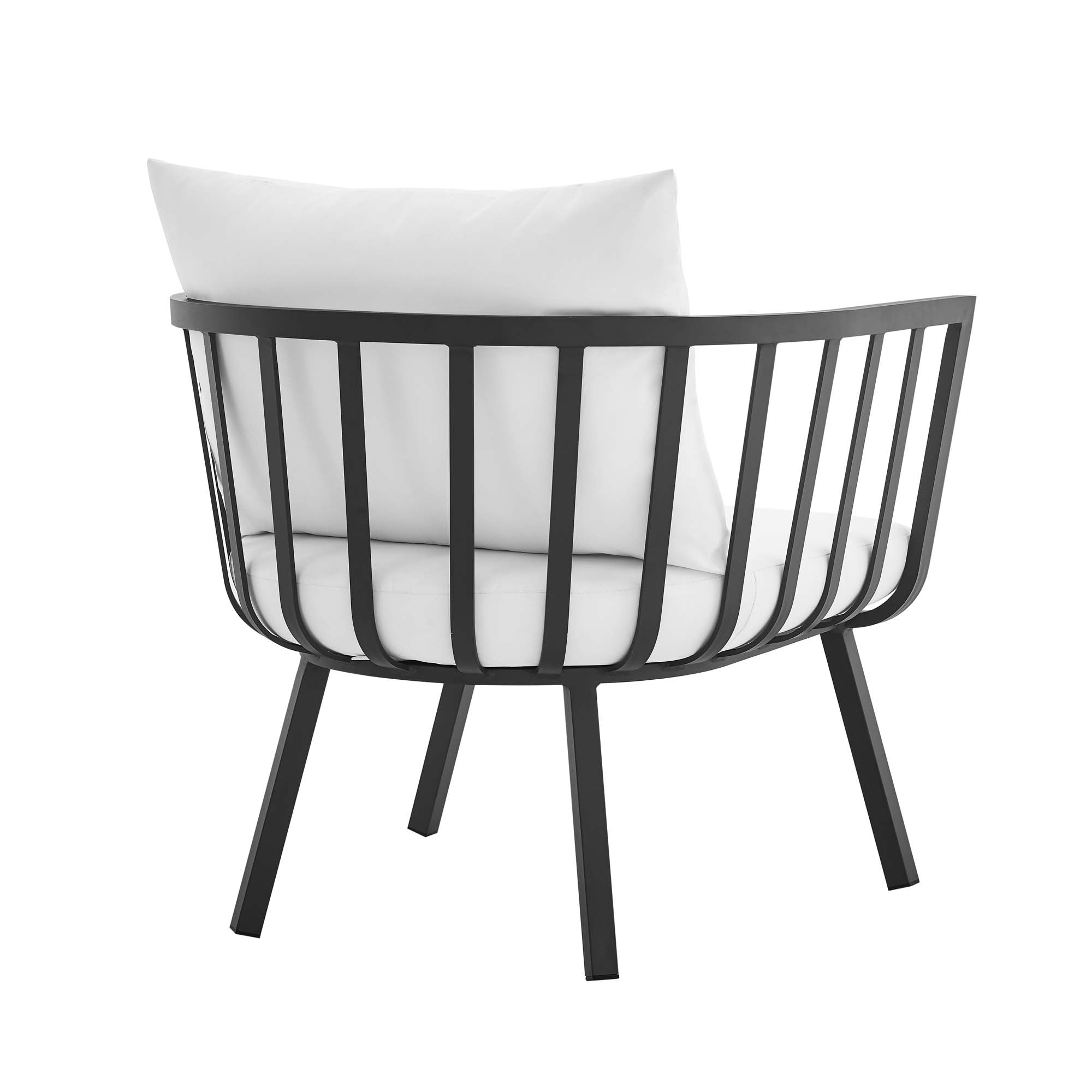 Riverside Outdoor Patio Aluminum Armchair Set of 2 - Gray White