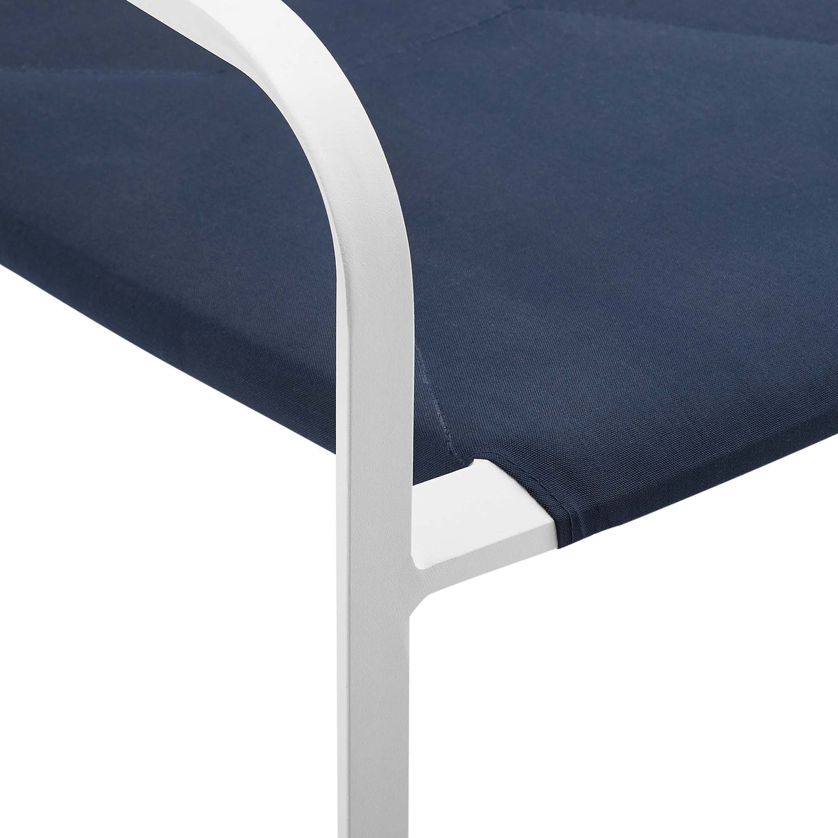 Raleigh Outdoor Patio Aluminum Armchair Set of 2 - White Navy