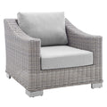 Conway Sunbrella Outdoor Patio Wicker Rattan Armchair - Light Gray Gray
