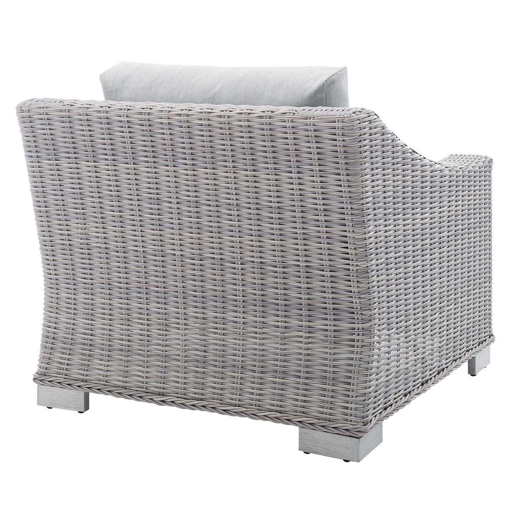 Conway Sunbrella Outdoor Patio Wicker Rattan Armchair - Light Gray Gray