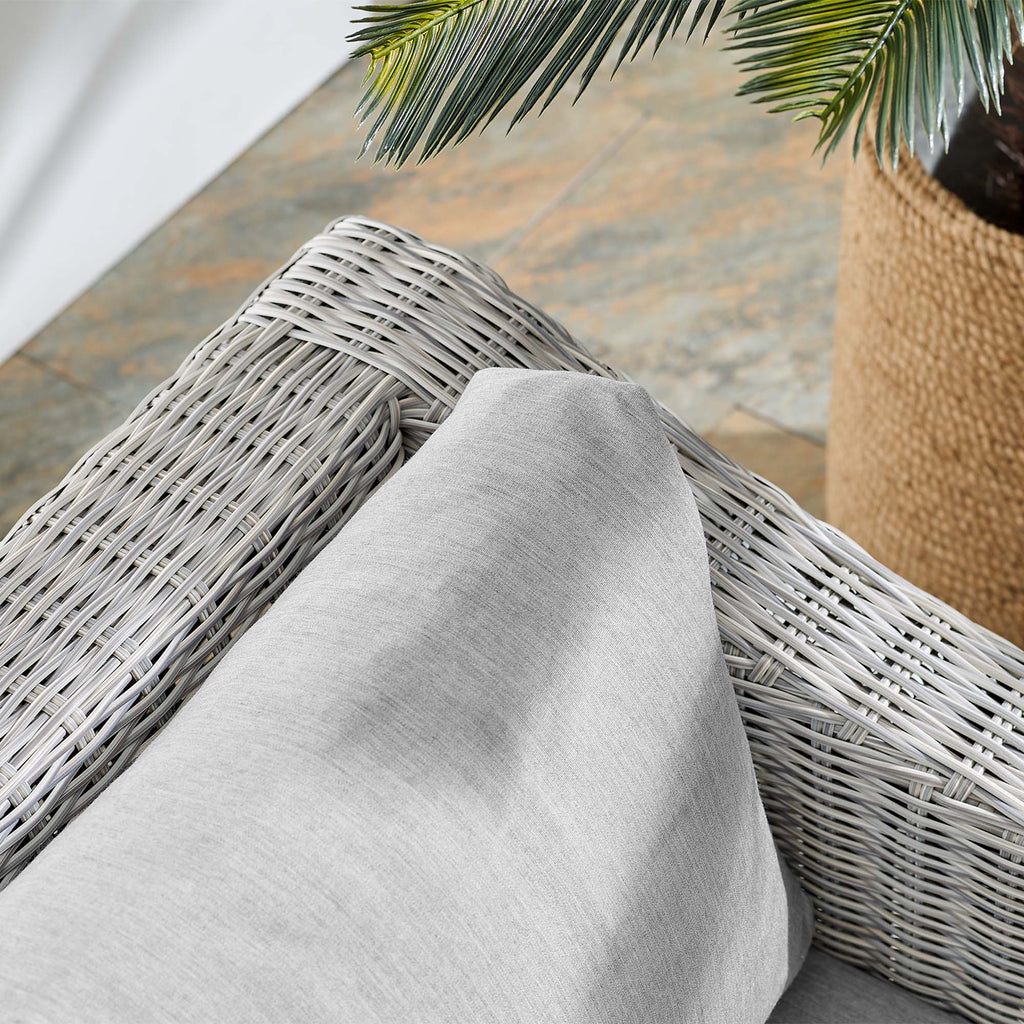 Conway Sunbrella Outdoor Patio Wicker Rattan Armchair - Light Gray Gray