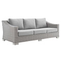 Conway Sunbrella Outdoor Patio Wicker Rattan Sofa - Light Gray Gray