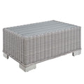 Conway 32" Outdoor Patio Wicker Rattan Coffee Table - Light Gray