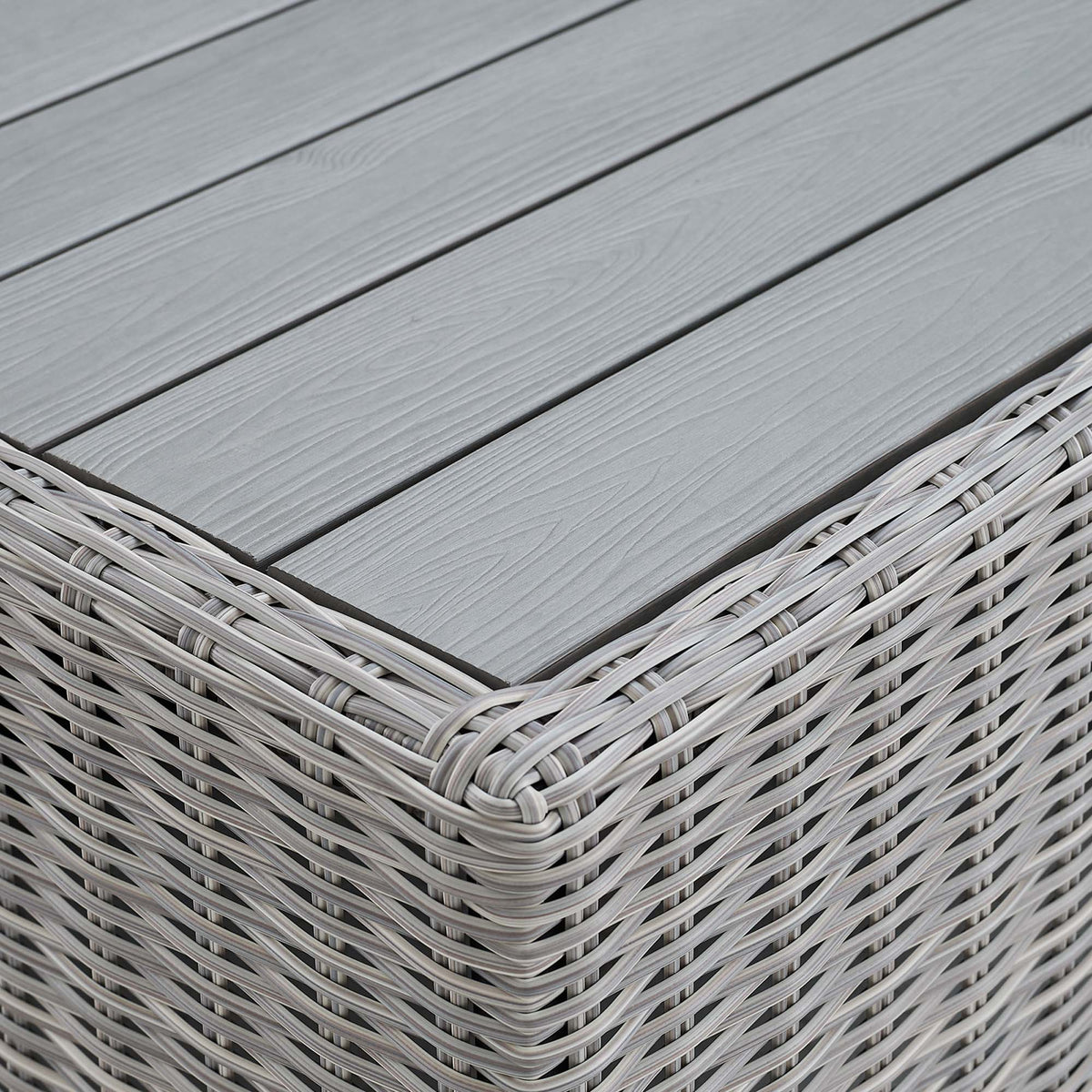 Conway 32" Outdoor Patio Wicker Rattan Coffee Table - Light Gray