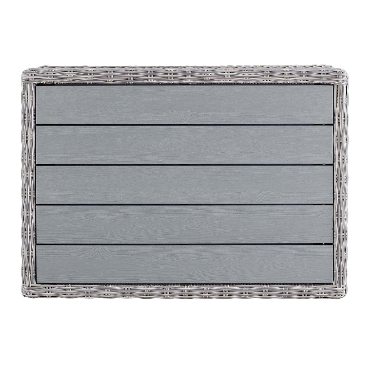 Conway 45" Outdoor Patio Wicker Rattan Coffee Table - Light Gray