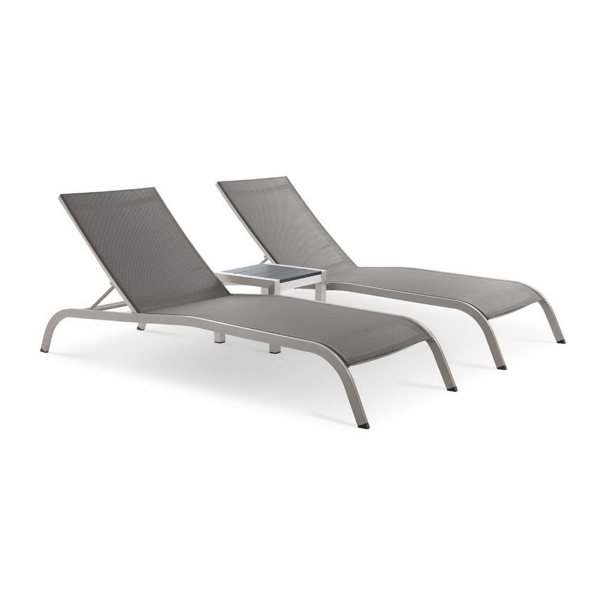 Savannah 3 Piece Outdoor Patio Mesh Set - Gray