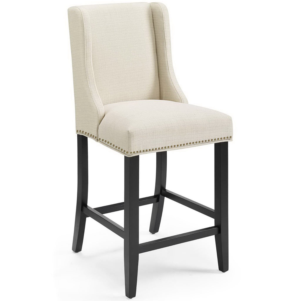 Baron Upholstered Fabric Counter Stool Set of 2 - Beige