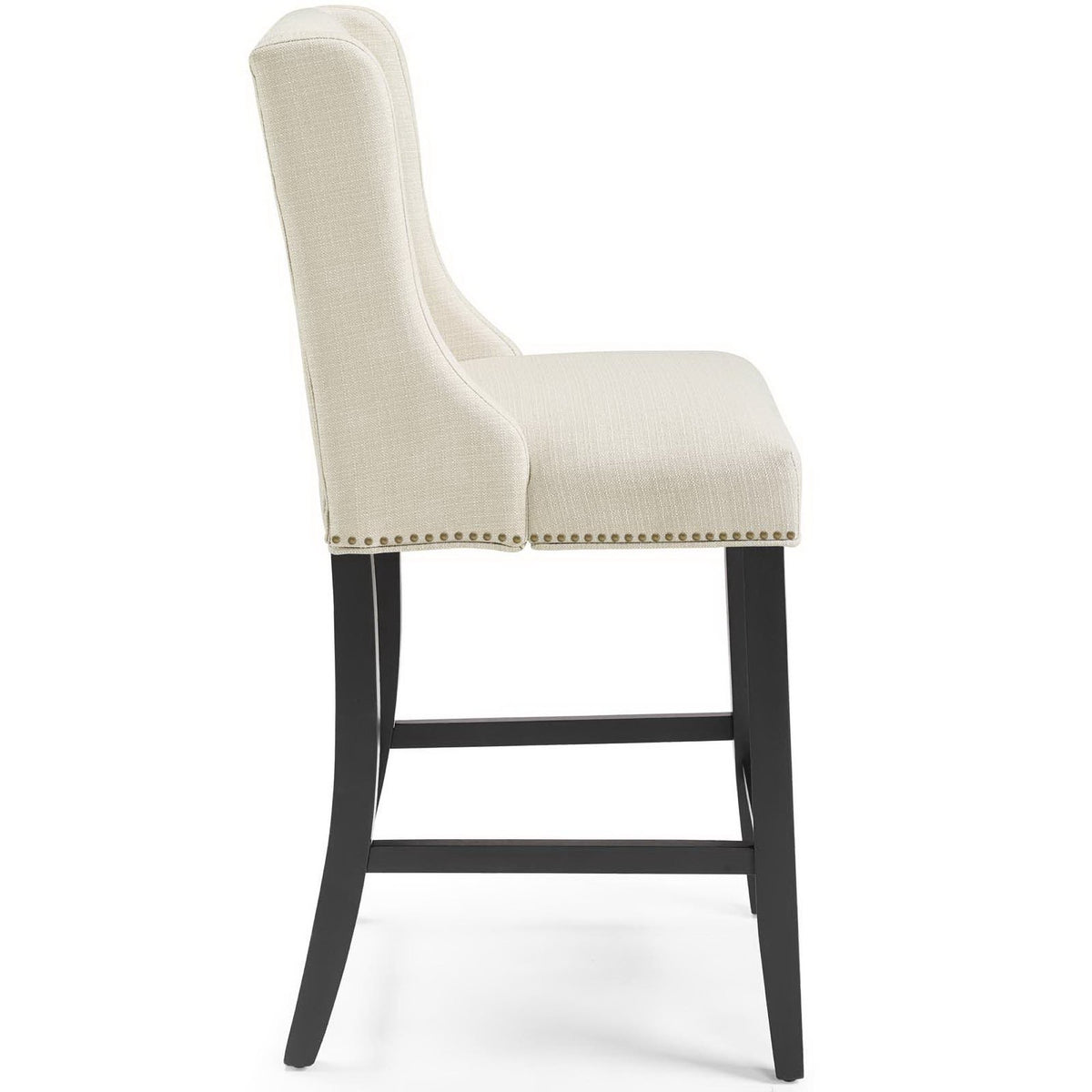 Baron Upholstered Fabric Counter Stool Set of 2 - Beige