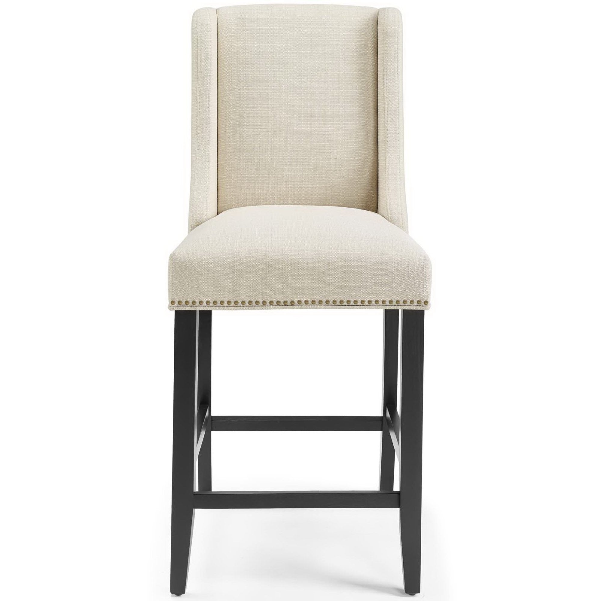 Baron Upholstered Fabric Counter Stool Set of 2 - Beige