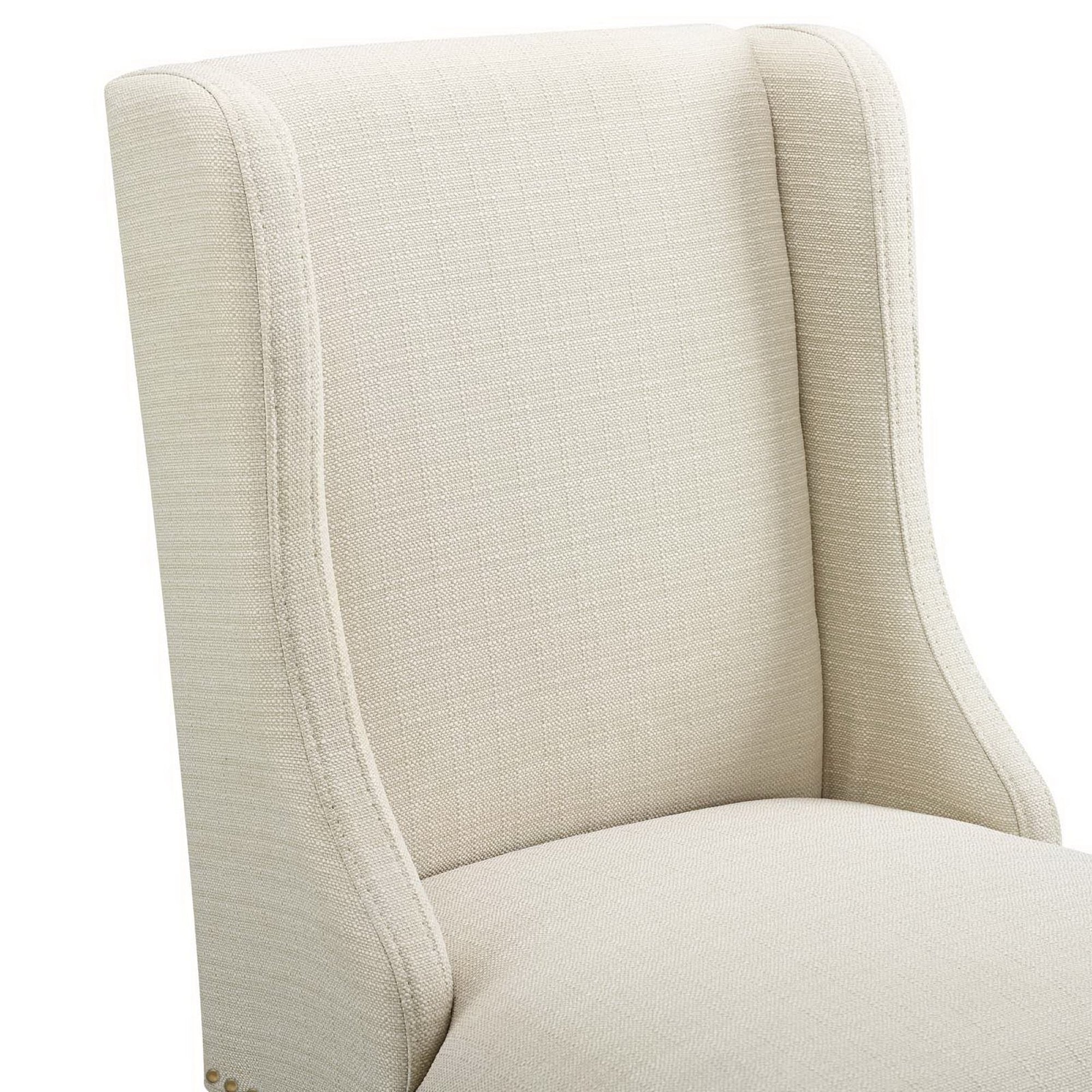 Baron Upholstered Fabric Counter Stool Set of 2 - Beige