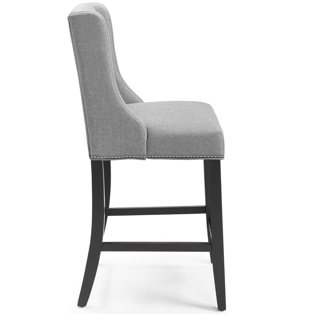 Baron Upholstered Fabric Counter Stool Set of 2 - Light Gray