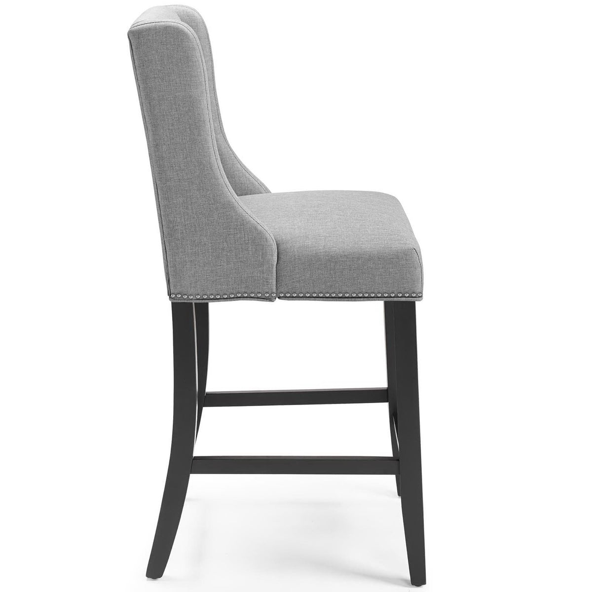 Baron Upholstered Fabric Counter Stool Set of 2 - Light Gray