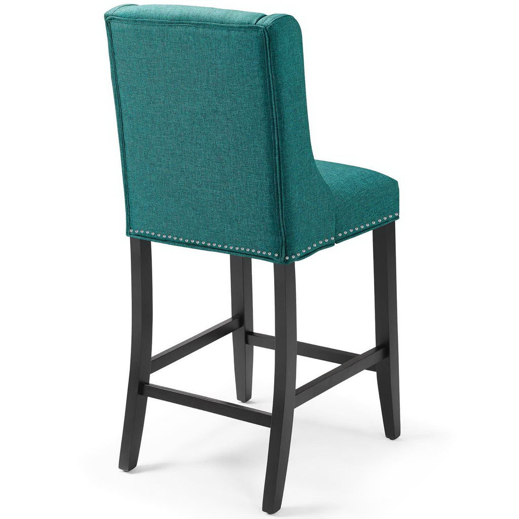 Baron Upholstered Fabric Counter Stool Set of 2 - Teal