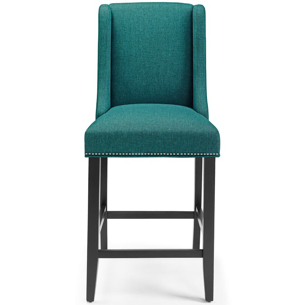 Baron Upholstered Fabric Counter Stool Set of 2 - Teal