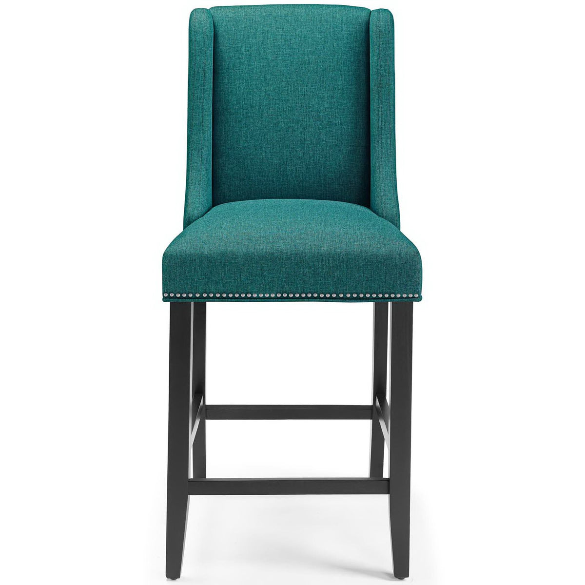 Baron Upholstered Fabric Counter Stool Set of 2 - Teal