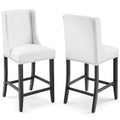 Baron Faux Leather Counter Stool Set of 2 - White