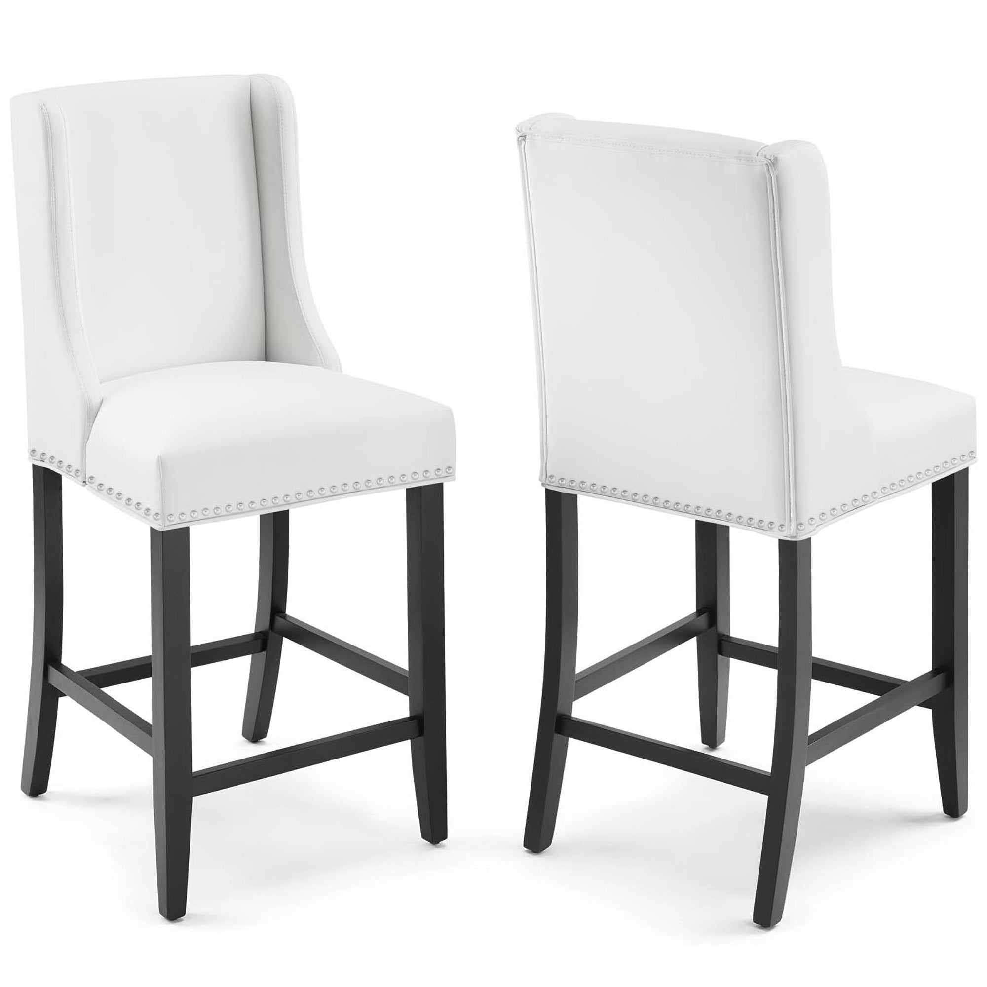 Baron Faux Leather Counter Stool Set of 2 - White