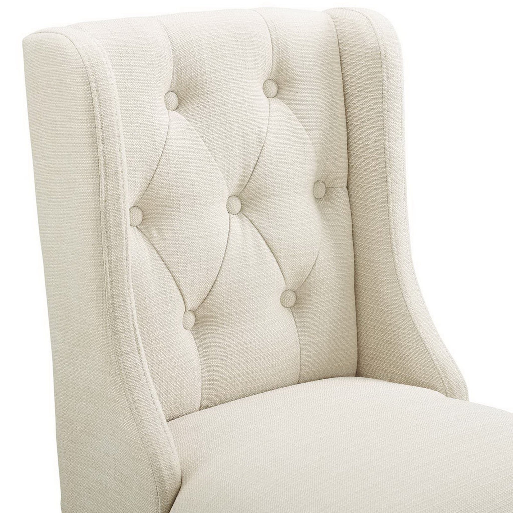 Baronet Upholstered Fabric Counter Bar Stool Set of 2 - Beige